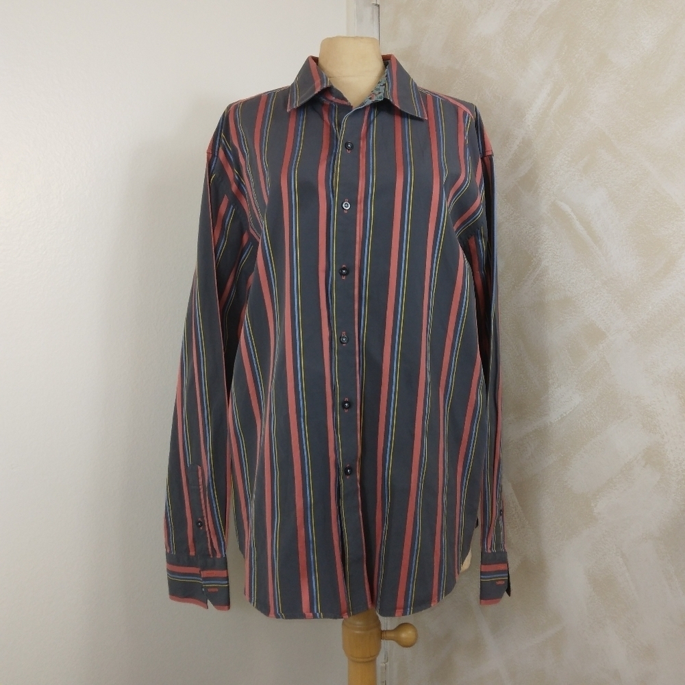 Robert Graham Knowledge Wisdom Truth Long Sleeve Button Up Shirt Mens Size 2XL